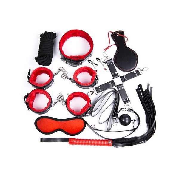 Pack Bondage SM 10 pièces Rouge