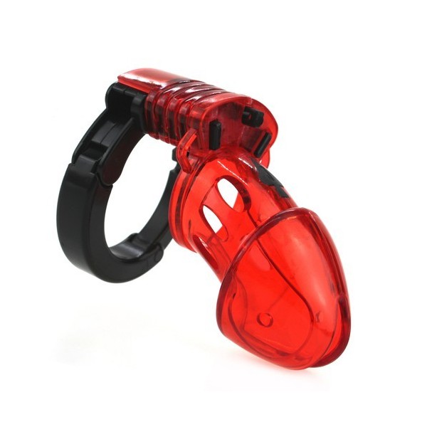 Cage de chasteté ajustable 10 x 3.5cm Rouge