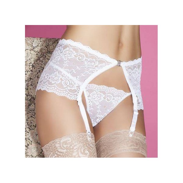 Porte-jarretelles en dentelle blanc