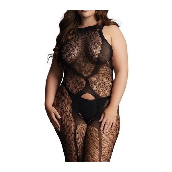 Combinaison CROTCHLESS LEOPARD Noire